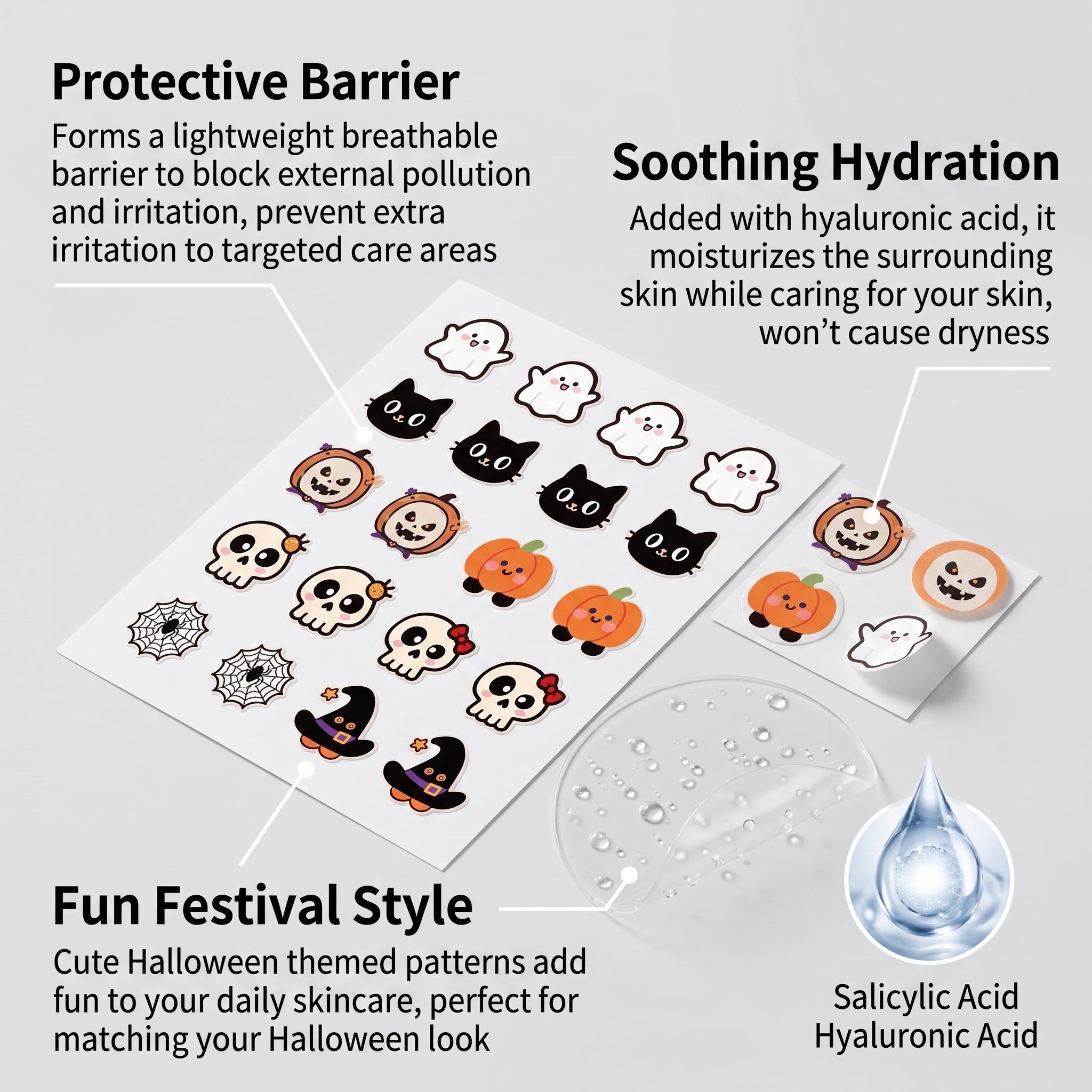 Hydrocolloid Pimple Patch - Patches para Acne de Halloween com