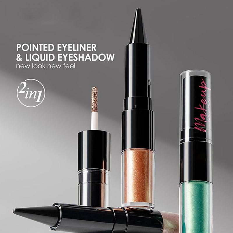 Waterproof Liquid Eyeliner Pen - Sombra líquida colorida 2 em 1,