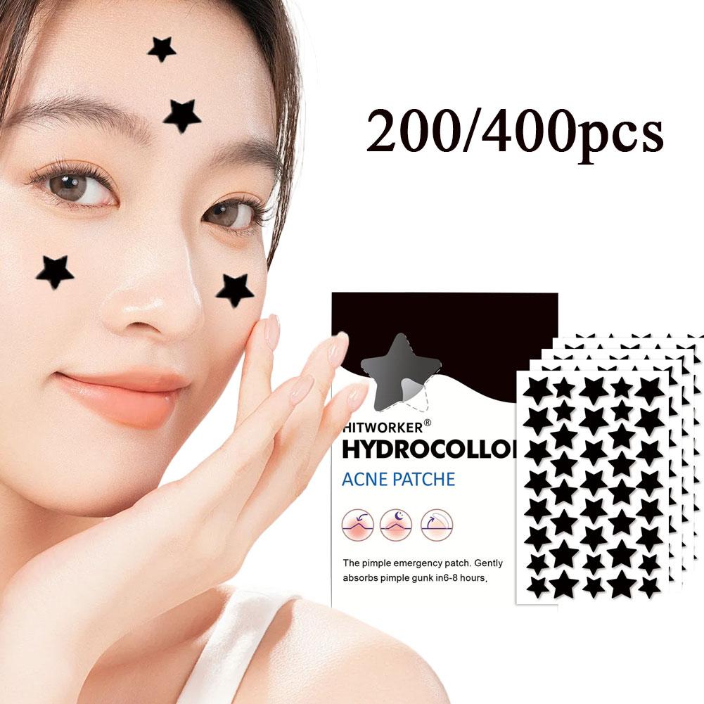 Hydrocolloid Pimple Patch - 200/400 Adesivos Hidrocolóides Pretos em Forma