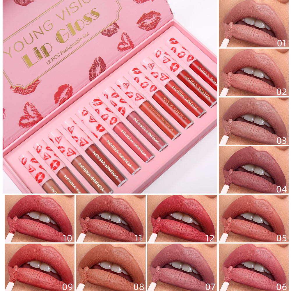 Conjunto de 4/10 peças de Glos - Matte Velvet Lip Tint Long Lasting avaliação e preço